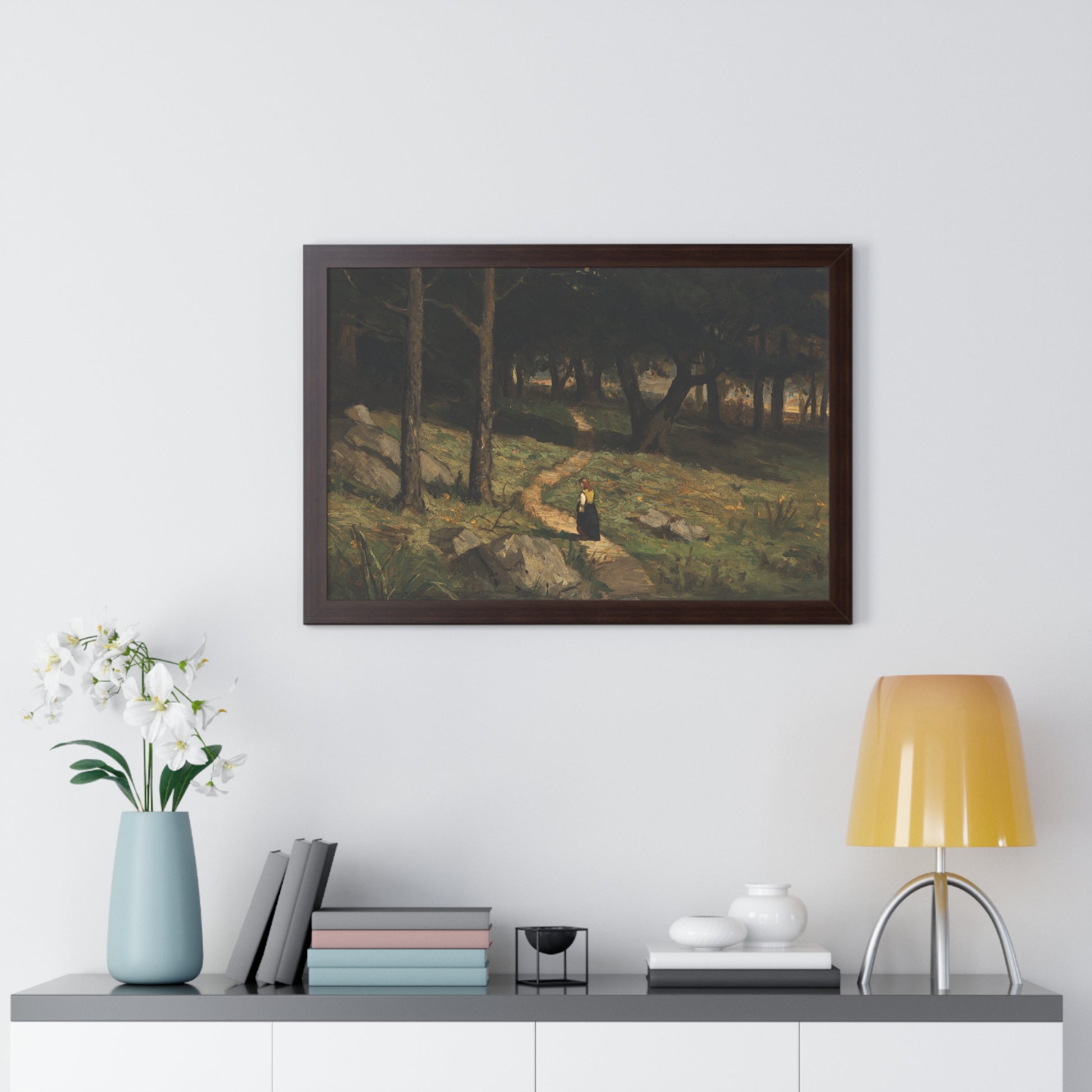Untitled (Walking in the Woods), 1880s by Edward Mitchell Bannister Nature-Inspired Framed Poster, Wall Art, Interior Decor, Gift for Nature Lovers, Home Decoration - PMA Store at the Portland Museum of Art, Maine
