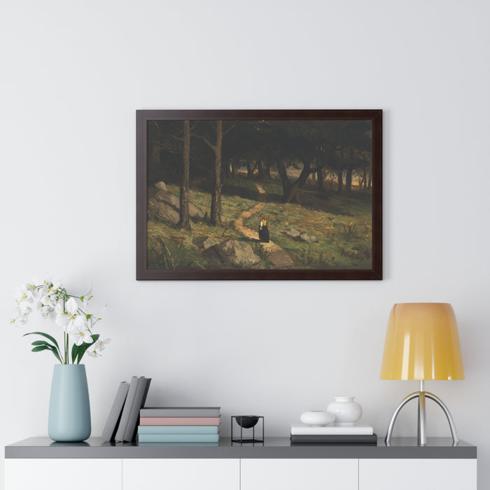Untitled (Walking in the Woods), 1880s by Edward Mitchell Bannister Nature-Inspired Framed Poster, Wall Art, Interior Decor, Gift for Nature Lovers, Home Decoration