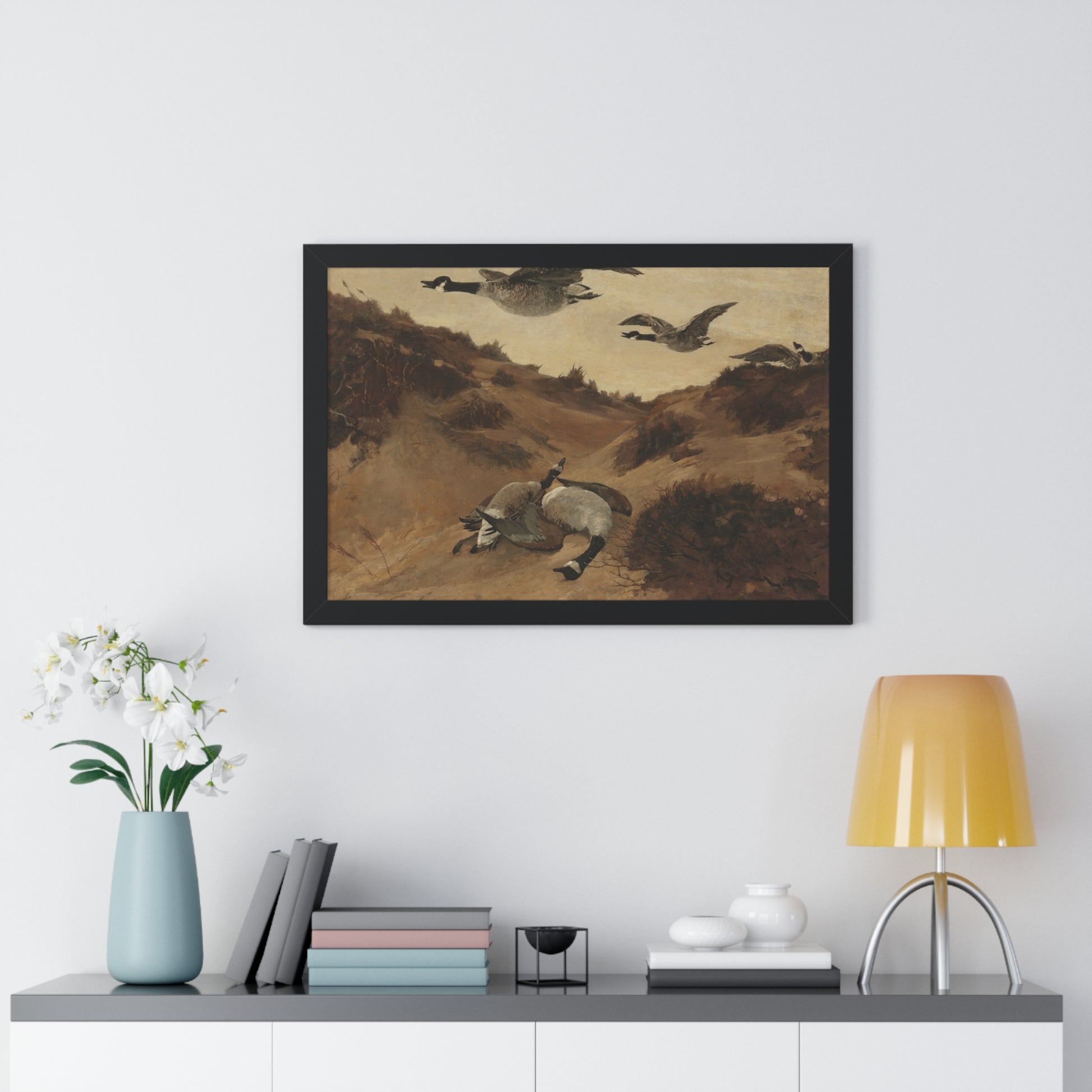 Wild Geese in Flight, 1897 by Winslow Homer Framed Poster - Nature Wall Art for Home Decor - PMA Store at the Portland Museum of Art, Maine