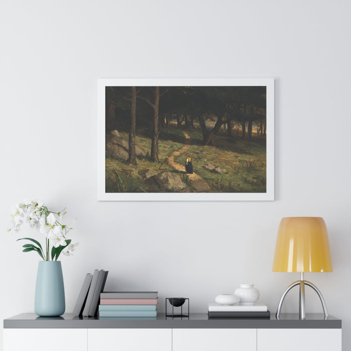 Untitled (Walking in the Woods), 1880s by Edward Mitchell Bannister Nature-Inspired Framed Poster, Wall Art, Interior Decor, Gift for Nature Lovers, Home Decoration