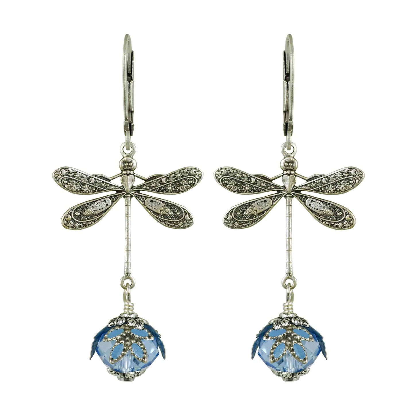NoMonet - Fairyland: Dragonfly Daze Earrings Artisan Painted Filigree : Gold And Green - PMA Store at the Portland Museum of Art, Maine