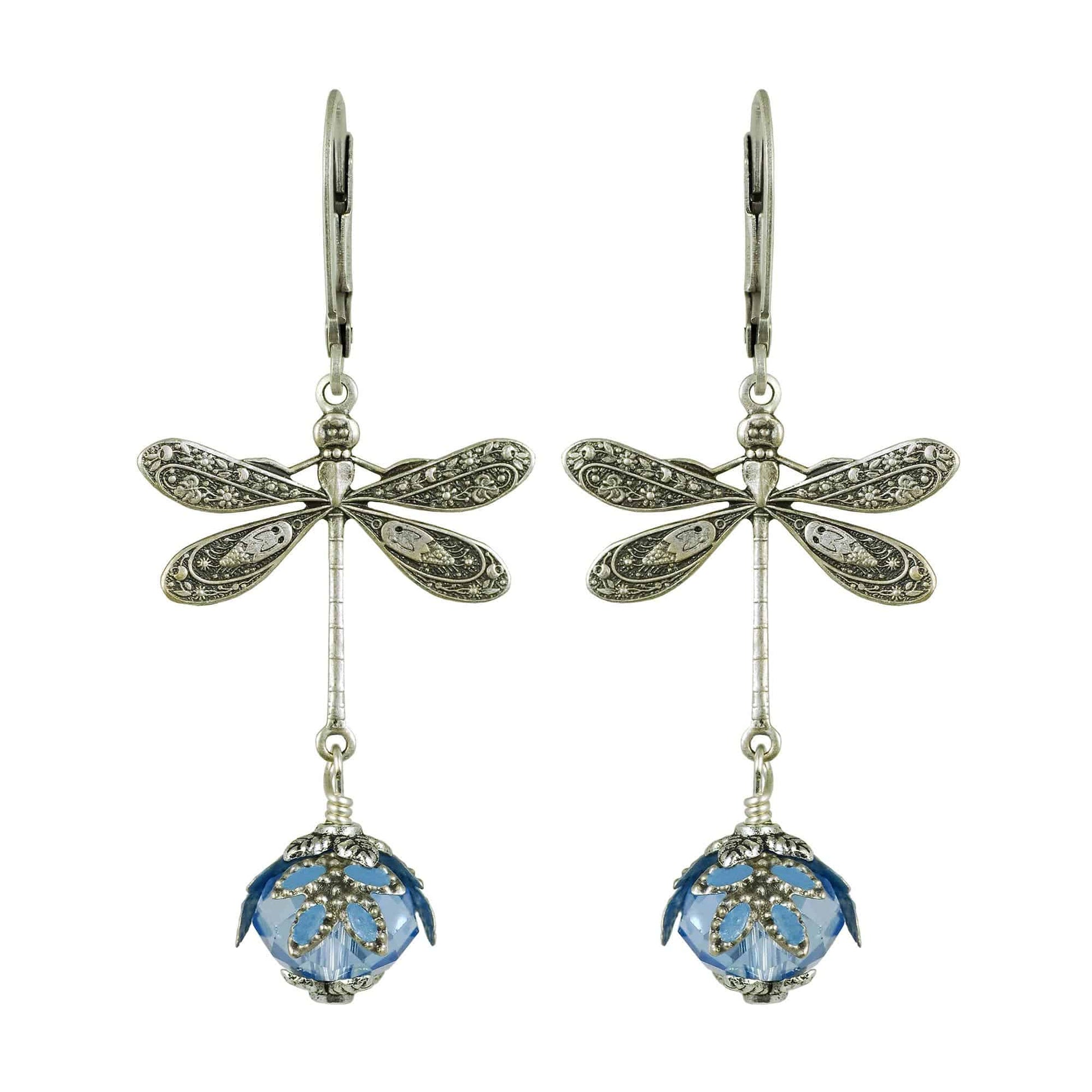 NoMonet - Fairyland: Dragonfly Daze Earrings Artisan Painted Filigree : Gold And Green - PMA Store at the Portland Museum of Art, Maine