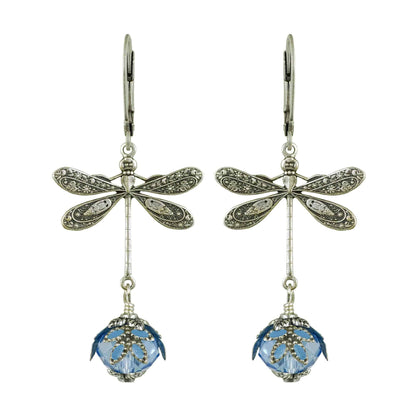 NoMonet - Fairyland: Dragonfly Daze Earrings Artisan Painted Filigree : Gold And Green - PMA Store at the Portland Museum of Art, Maine