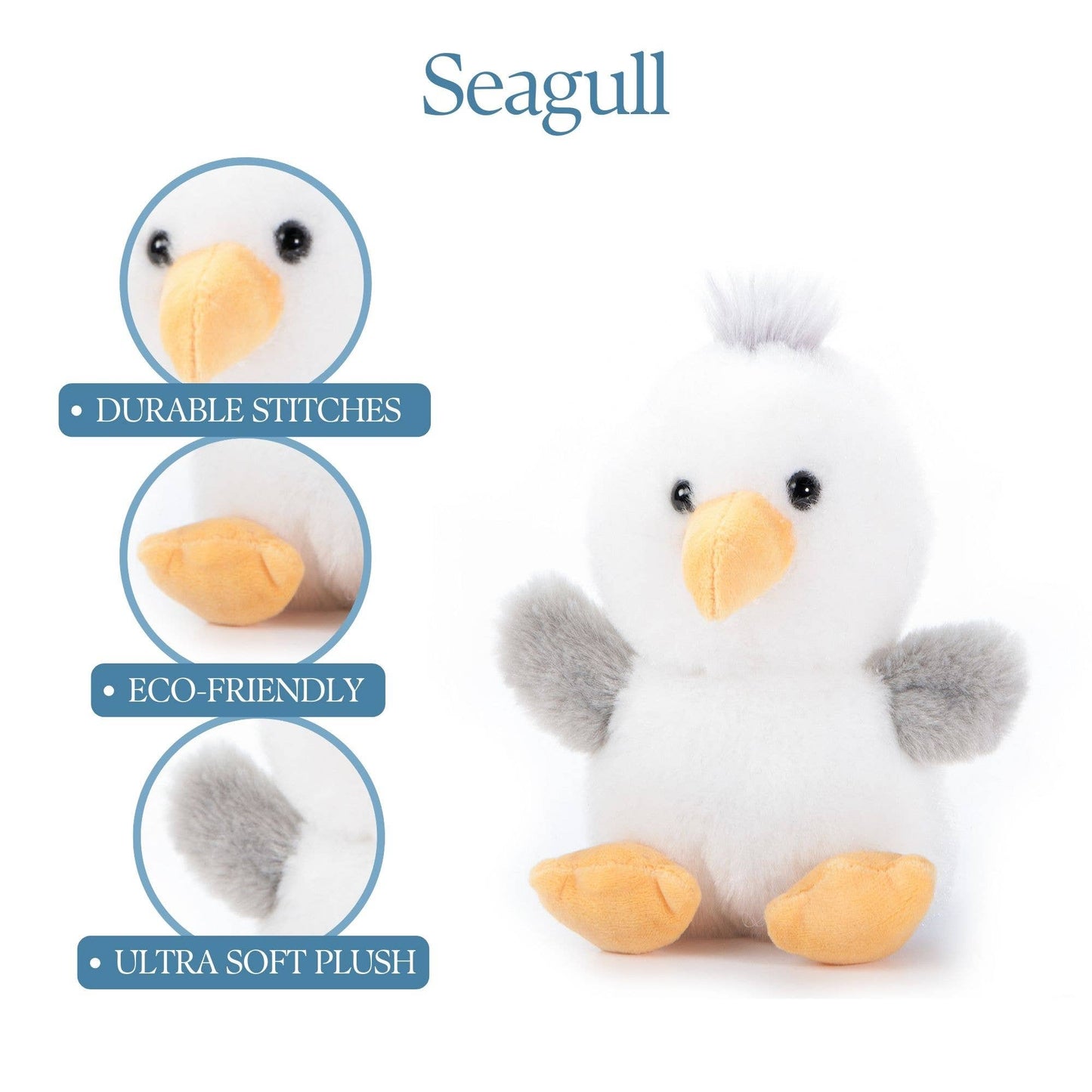The Petting Zoo - Nuggetz Seagull 6" (15cm) Collectible - PMA Store at the Portland Museum of Art, Maine
