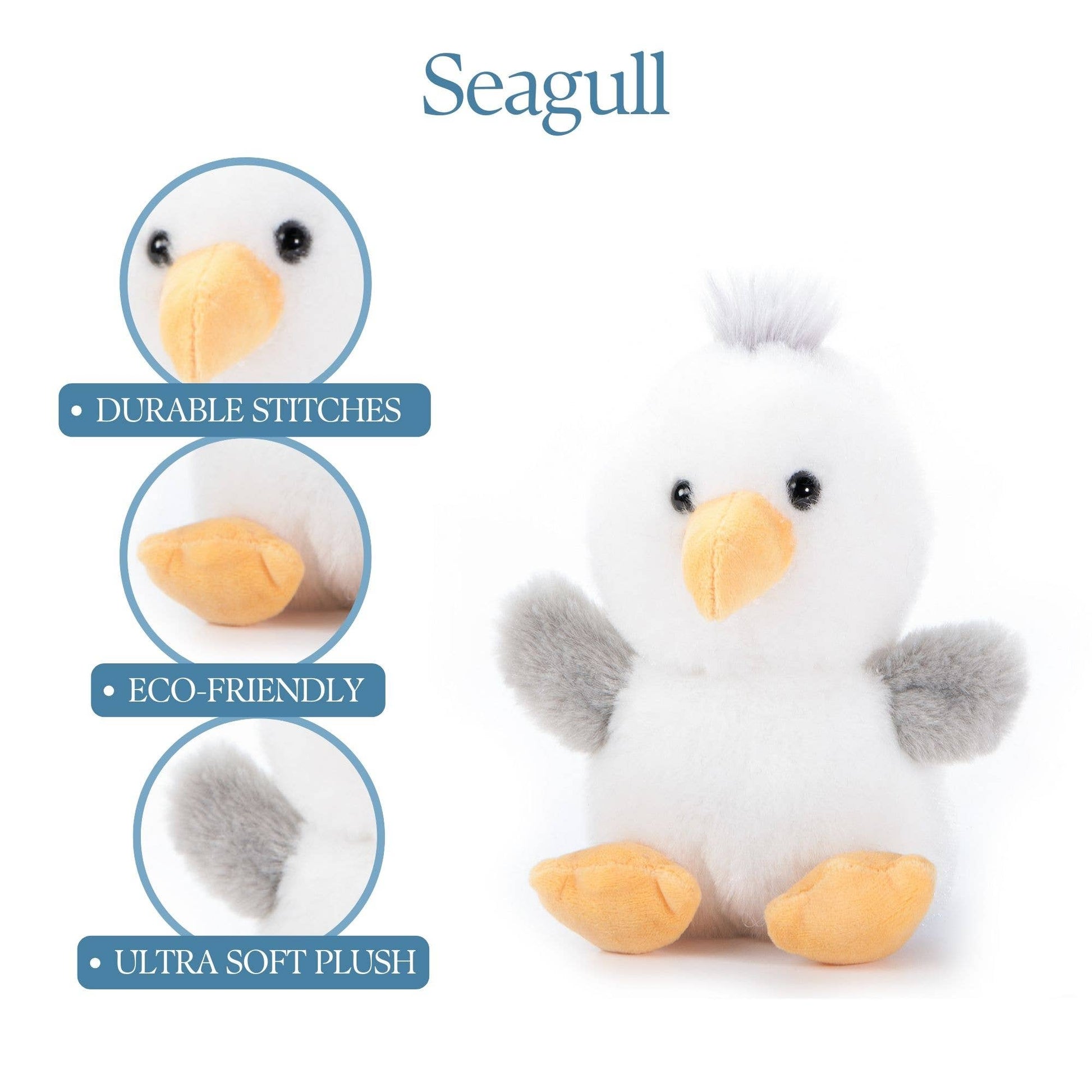 The Petting Zoo - Nuggetz Seagull 6" (15cm) Collectible - PMA Store at the Portland Museum of Art, Maine