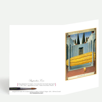 LAST 6: “Big produce: Corn" A2 notecard: Recycled white envelopes - PMA Store at the Portland Museum of Art, Maine