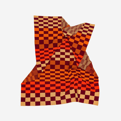 Mosaic Checkerboard Throw: Wine Red - PMA Store at the Portland Museum of Art, Maine