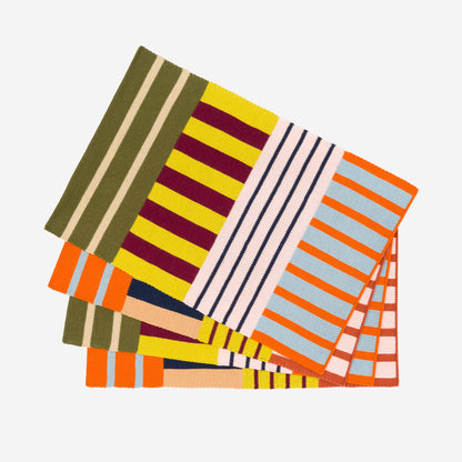 Patchwork Stripe Placemat Set: Desert - PMA Store at the Portland Museum of Art, Maine