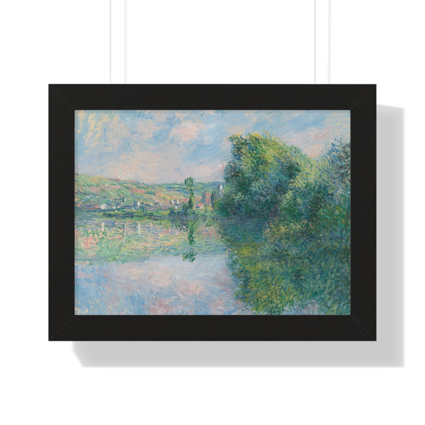 The Seine at Vétheuil Monet Framed Horizontal Framed Poster - Serene Nature Landscape for Home Decor - PMA Store at the Portland Museum of Art, Maine