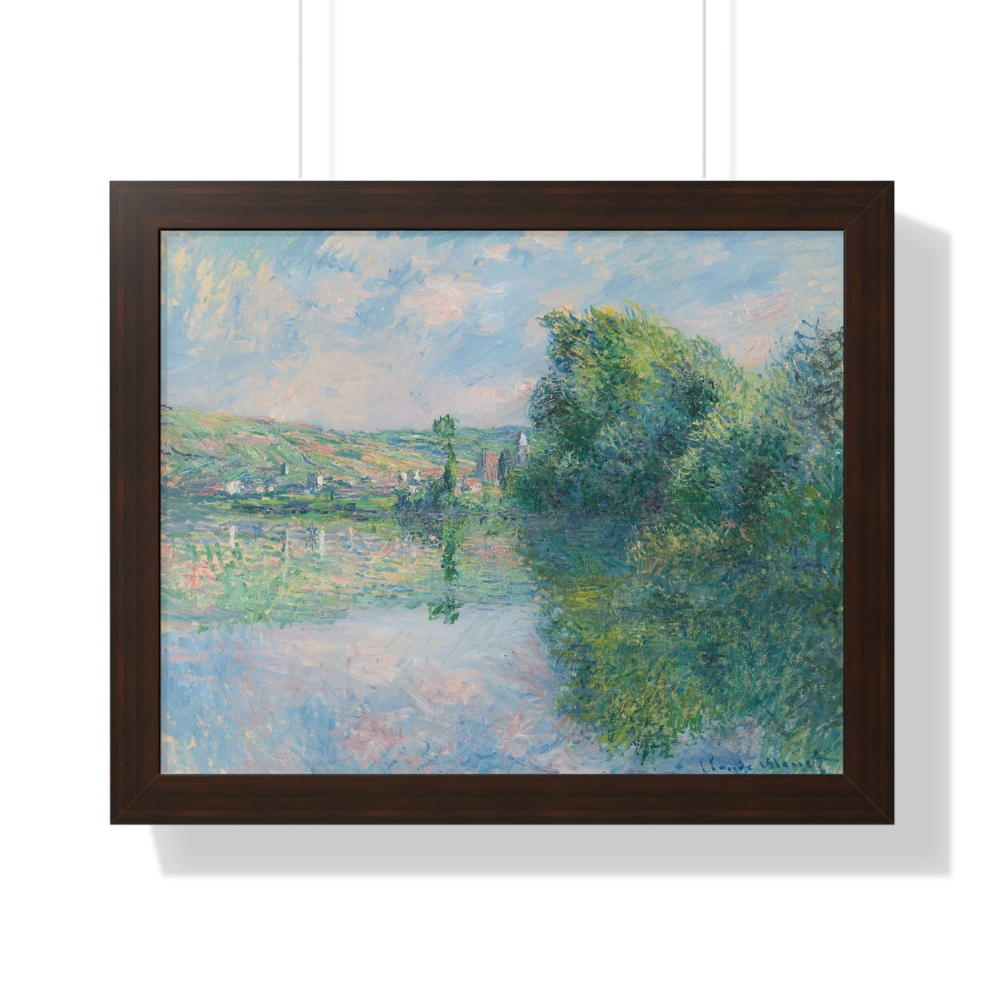 The Seine at Vétheuil Monet Framed Horizontal Framed Poster - Serene Nature Landscape for Home Decor - PMA Store at the Portland Museum of Art, Maine