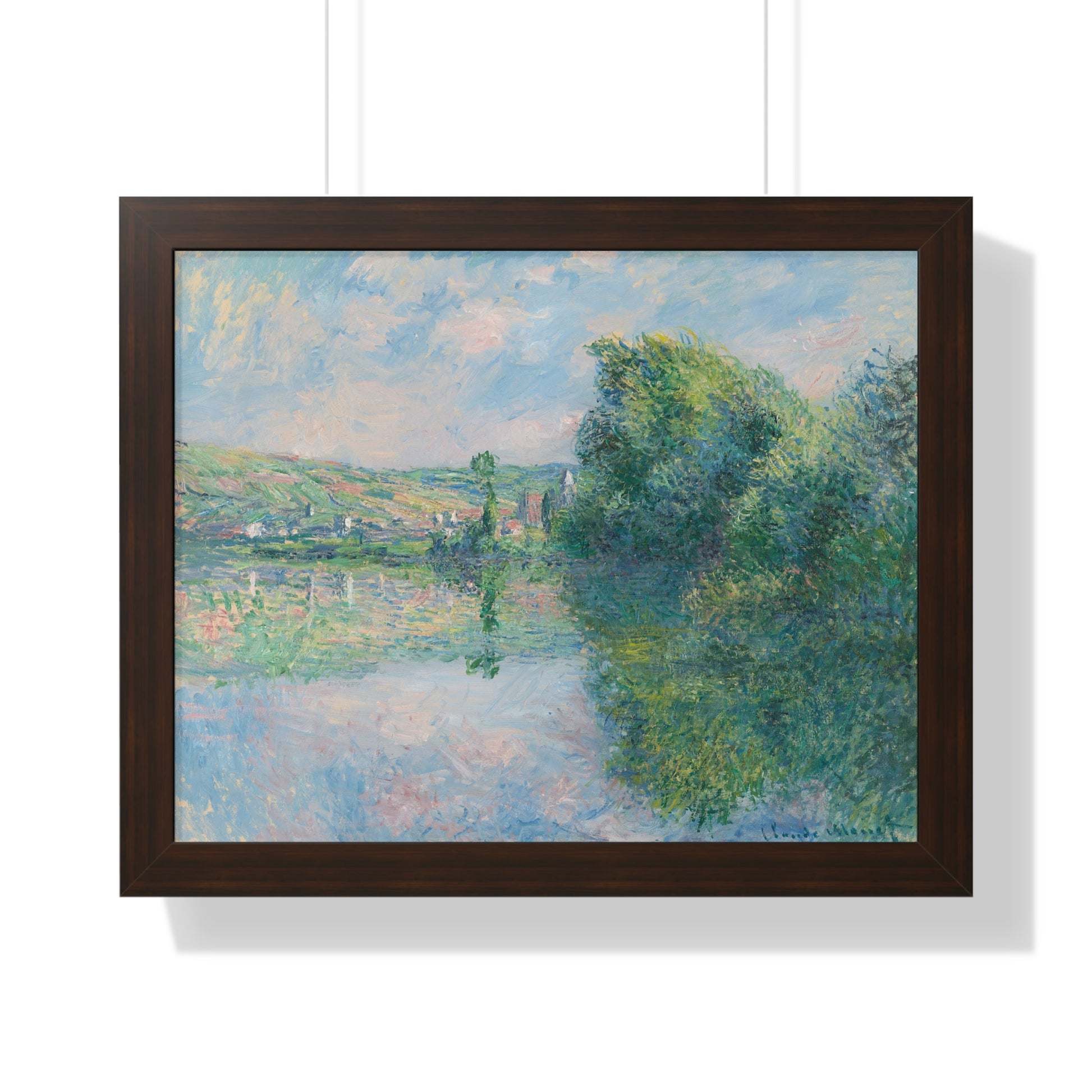The Seine at Vétheuil Monet Framed Horizontal Framed Poster - Serene Nature Landscape for Home Decor - PMA Store at the Portland Museum of Art, Maine