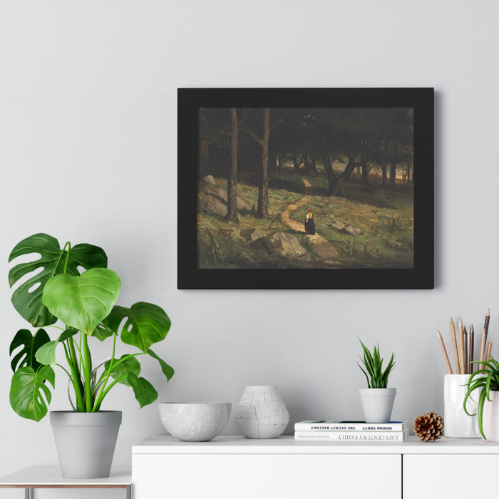 Untitled (Walking in the Woods), 1880s by Edward Mitchell Bannister Nature-Inspired Framed Poster, Wall Art, Interior Decor, Gift for Nature Lovers, Home Decoration