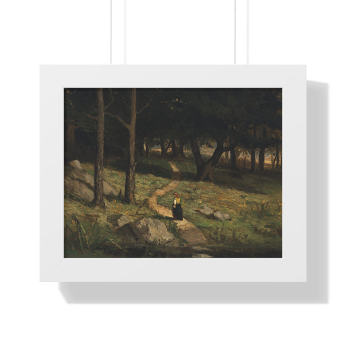 Untitled (Walking in the Woods), 1880s by Edward Mitchell Bannister Nature-Inspired Framed Poster, Wall Art, Interior Decor, Gift for Nature Lovers, Home Decoration