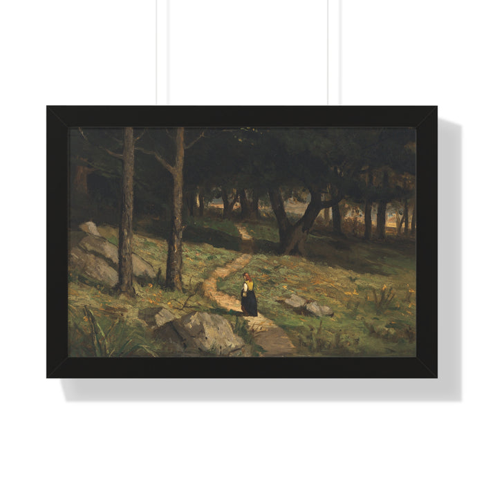 Untitled (Walking in the Woods), 1880s by Edward Mitchell Bannister Nature-Inspired Framed Poster, Wall Art, Interior Decor, Gift for Nature Lovers, Home Decoration