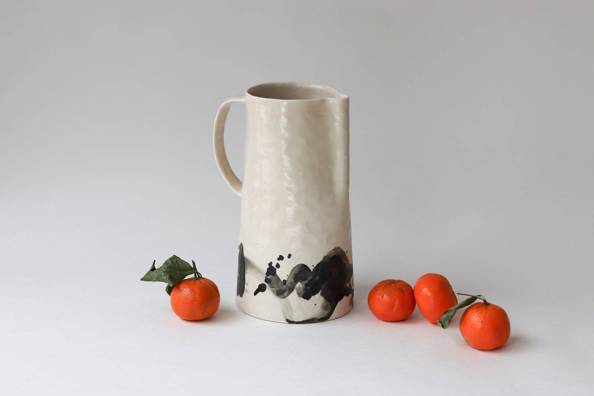 Elizabeth Benotti Ceramics - Splatter Pitcher: Seafoam - PMA Store at the Portland Museum of Art, Maine