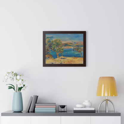 L'Estaque by Renoir Framed Poster - Serene Coastal Scene for Home Decor - PMA Store at the Portland Museum of Art, Maine