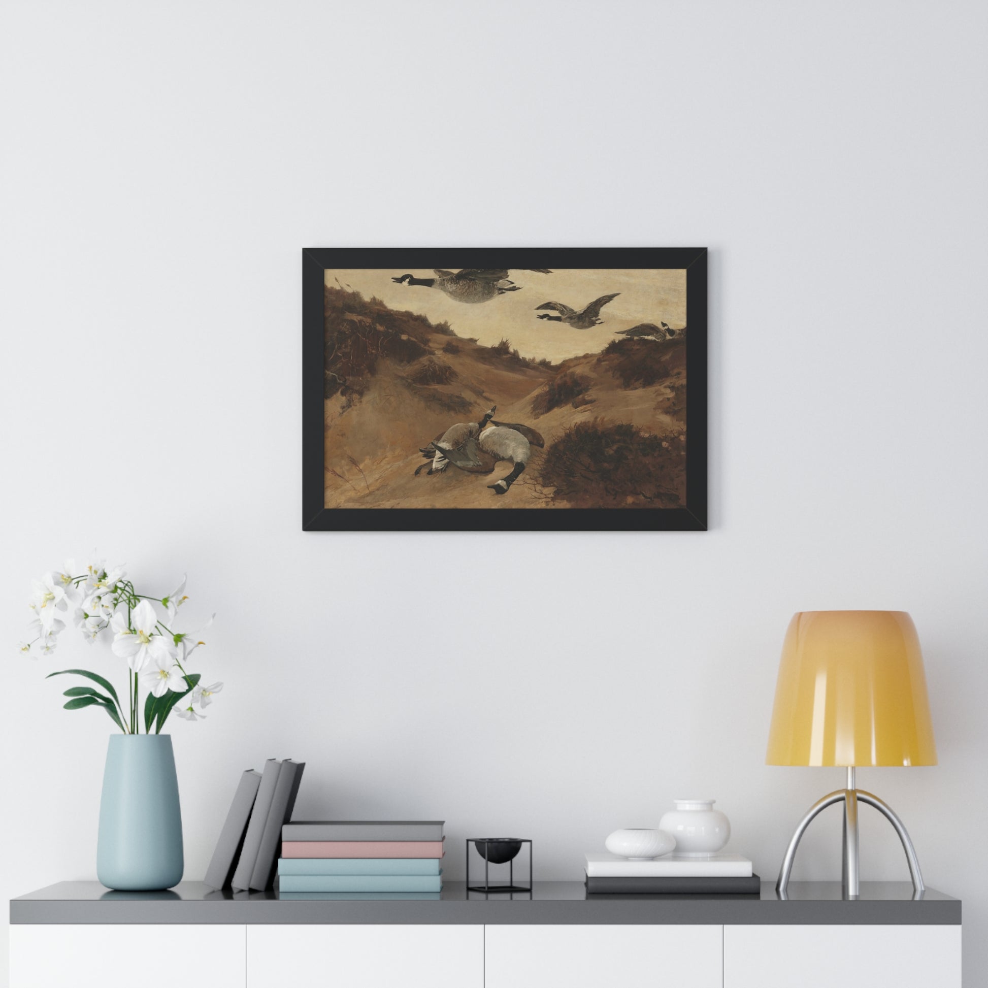 Wild Geese in Flight, 1897 by Winslow Homer Framed Poster - Nature Wall Art for Home Decor - PMA Store at the Portland Museum of Art, Maine