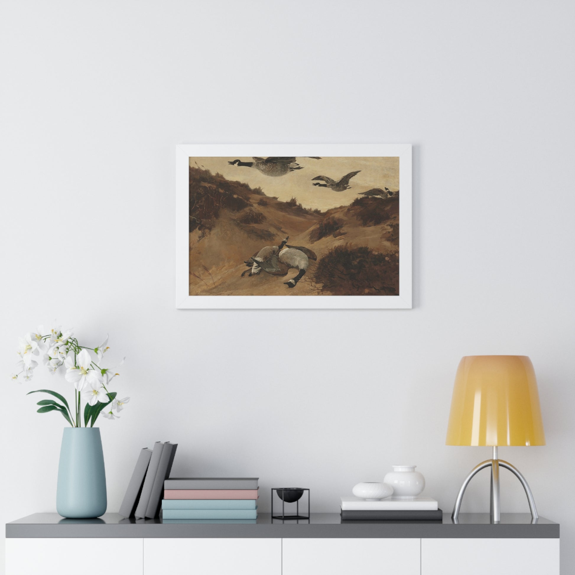Wild Geese in Flight, 1897 by Winslow Homer Framed Poster - Nature Wall Art for Home Decor - PMA Store at the Portland Museum of Art, Maine