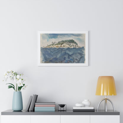 Deer Isle Series: Mark Island Lighthouse, 1928 by John Marin Framed Poster - PMA Store at the Portland Museum of Art, Maine
