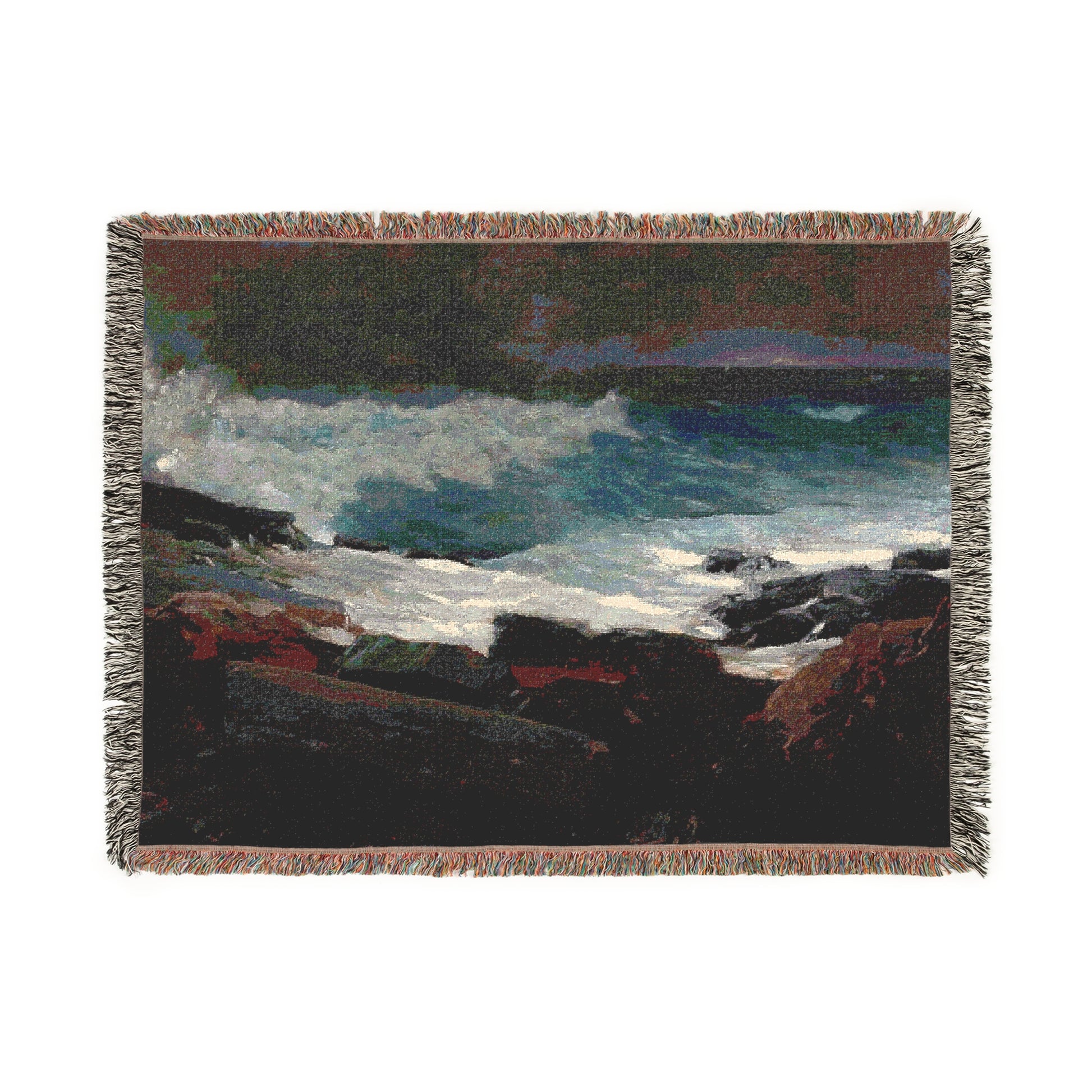 Winslow Homer Weather Beaten Woven Blanket – Cozy Ocean-Inspired Decor for Beach Lovers - PMA Store at the Portland Museum of Art, Maine