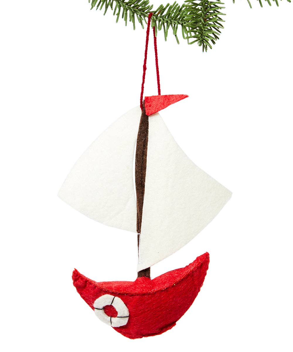 Silk Road Bazaar - Sailboat Ornament - PMA Store at the Portland Museum of Art, Maine