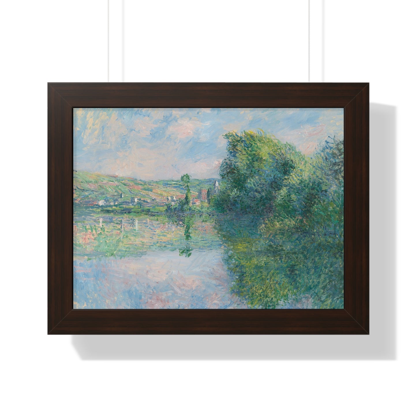 The Seine at Vétheuil Monet Framed Horizontal Framed Poster - Serene Nature Landscape for Home Decor - PMA Store at the Portland Museum of Art, Maine