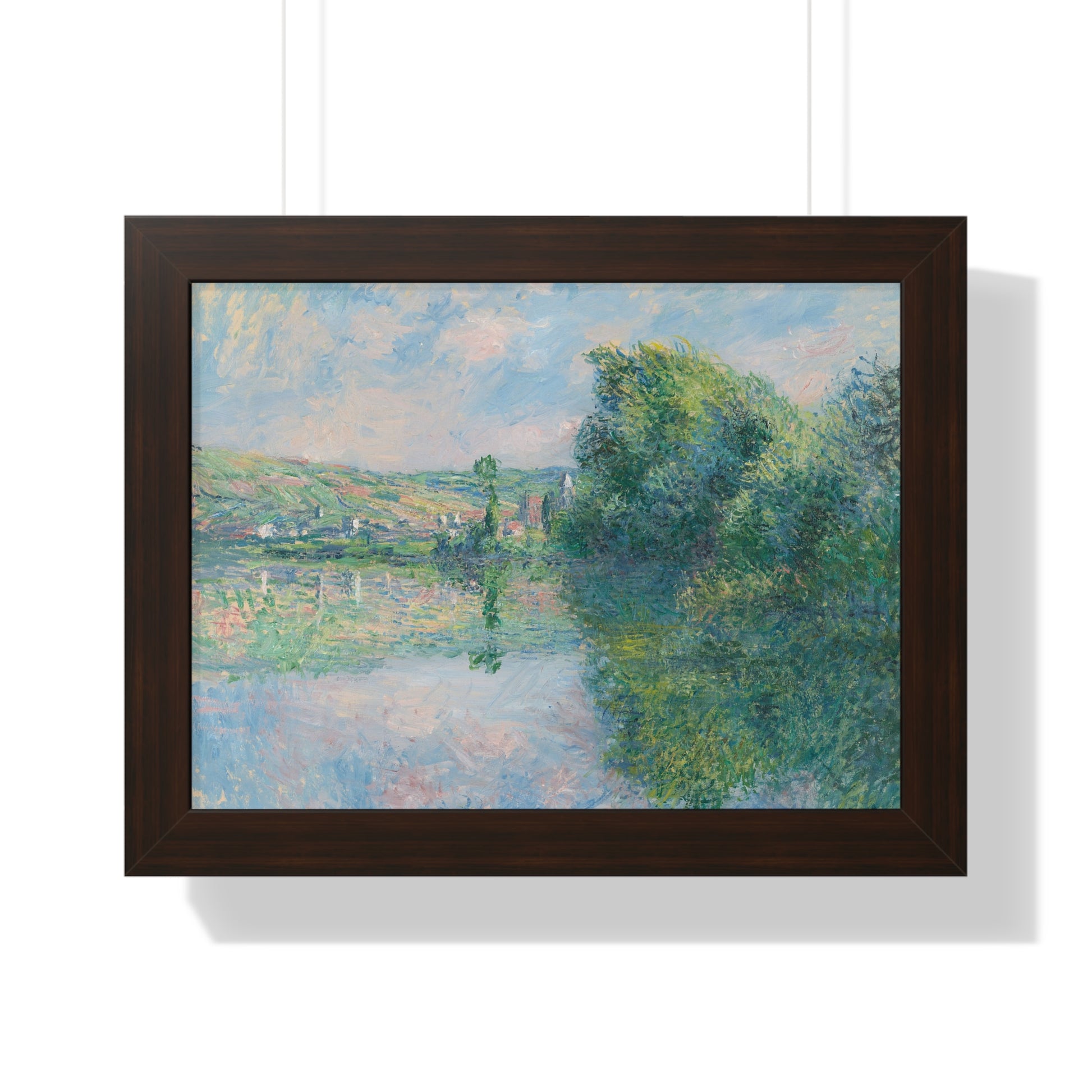 The Seine at Vétheuil Monet Framed Horizontal Framed Poster - Serene Nature Landscape for Home Decor - PMA Store at the Portland Museum of Art, Maine