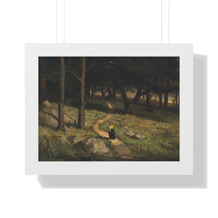 Untitled (Walking in the Woods), 1880s by Edward Mitchell Bannister Nature-Inspired Framed Poster, Wall Art, Interior Decor, Gift for Nature Lovers, Home Decoration