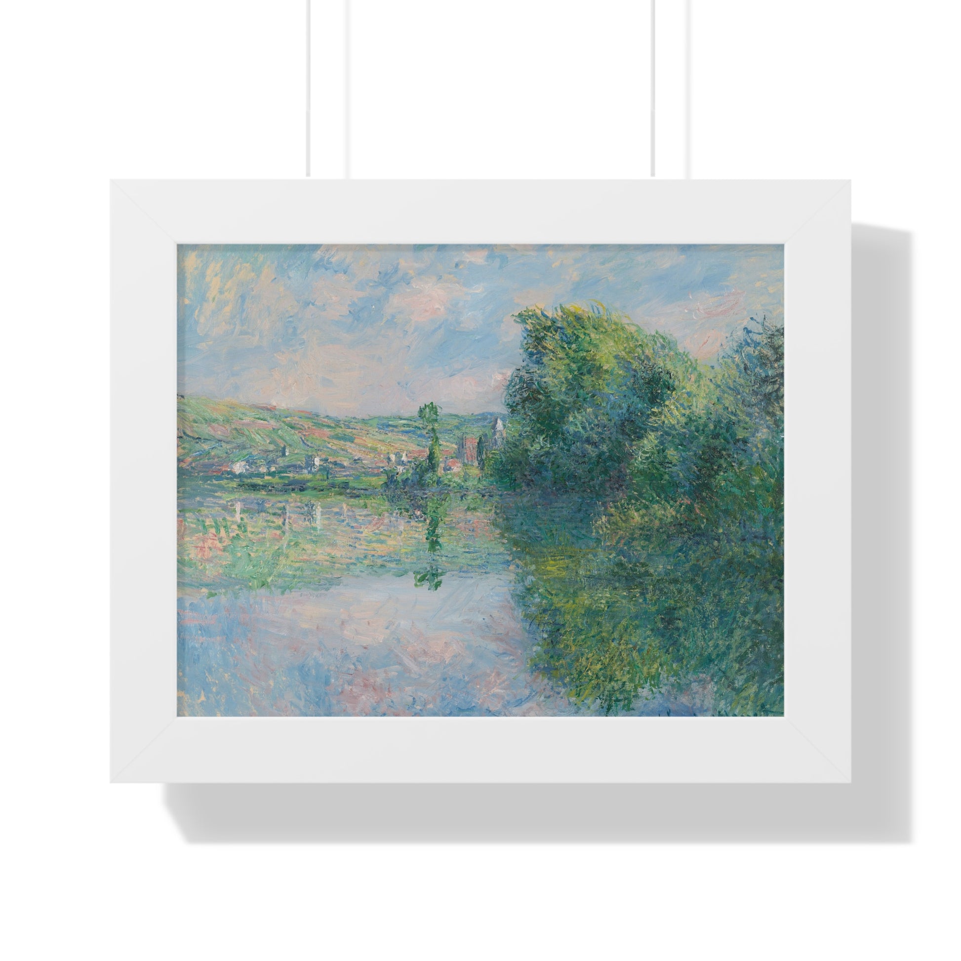 The Seine at Vétheuil Monet Framed Horizontal Framed Poster - Serene Nature Landscape for Home Decor - PMA Store at the Portland Museum of Art, Maine