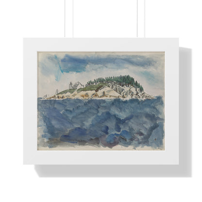 Deer Isle Series: Mark Island Lighthouse, 1928 by John Marin Framed Poster - PMA Store at the Portland Museum of Art, Maine