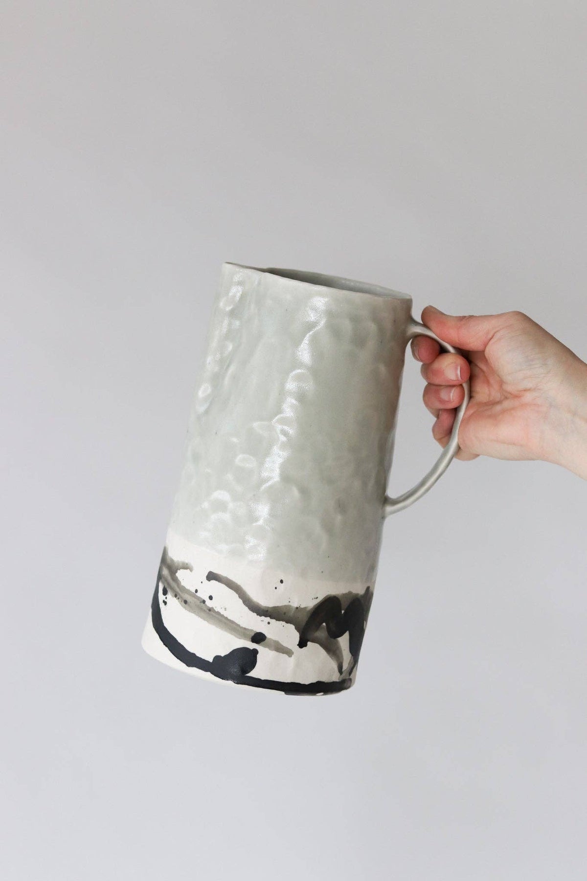 Elizabeth Benotti Ceramics - Splatter Pitcher: Seafoam - PMA Store at the Portland Museum of Art, Maine