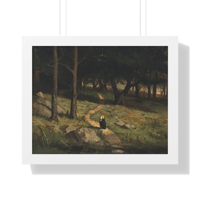 Untitled (Walking in the Woods), 1880s by Edward Mitchell Bannister Nature-Inspired Framed Poster, Wall Art, Interior Decor, Gift for Nature Lovers, Home Decoration