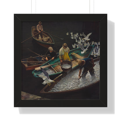 Dark Harbor Fishermen, 1943 by NC Wyeth Framed Poster - Nature Art for Home Decor - PMA Store at the Portland Museum of Art, Maine