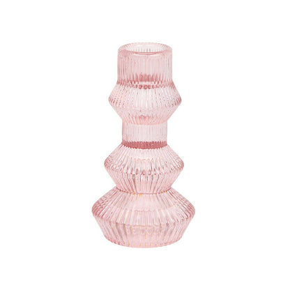 Talking Tables USA - Home, Birthday, Games & Seasonal Decor - Pink Glass Candlestick Holder | Summer Gifts |