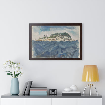 Deer Isle Series: Mark Island Lighthouse, 1928 by John Marin Framed Poster - PMA Store at the Portland Museum of Art, Maine