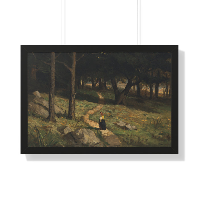 Untitled (Walking in the Woods), 1880s by Edward Mitchell Bannister Nature-Inspired Framed Poster, Wall Art, Interior Decor, Gift for Nature Lovers, Home Decoration