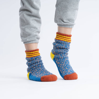 Varsity Knit House Socks: Golden Olive / L/XL - W 9.5-12.5<br>M 8-11 - PMA Store at the Portland Museum of Art, Maine