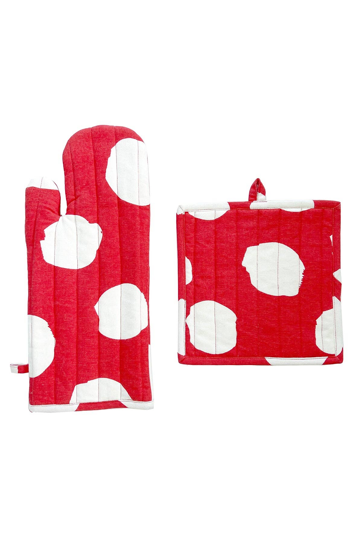 See Design - Oven Mitt & Potholder Set: Egg Citron/Pine