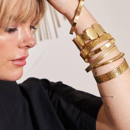 MULXIPLY - Mod Cairn Adjustable Cuff Bracelet - Brass - PMA Store at the Portland Museum of Art, Maine