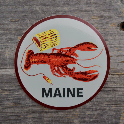 Quiet Tide Goods - Maine Lobster 3.5x3.5in Vinyl Sticker - PMA Store at the Portland Museum of Art, Maine