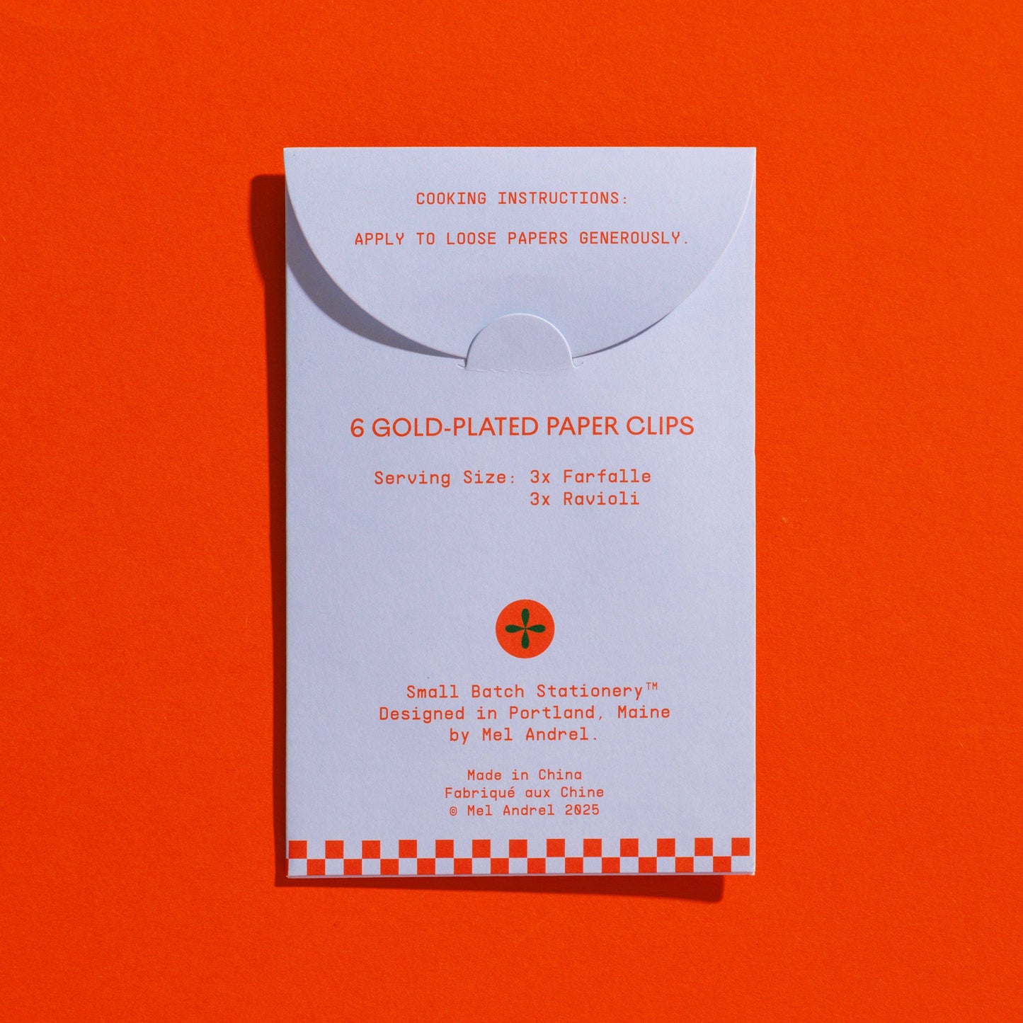 Mel Andrel - Pasta Paper Clips - Ravioli + Farfalle