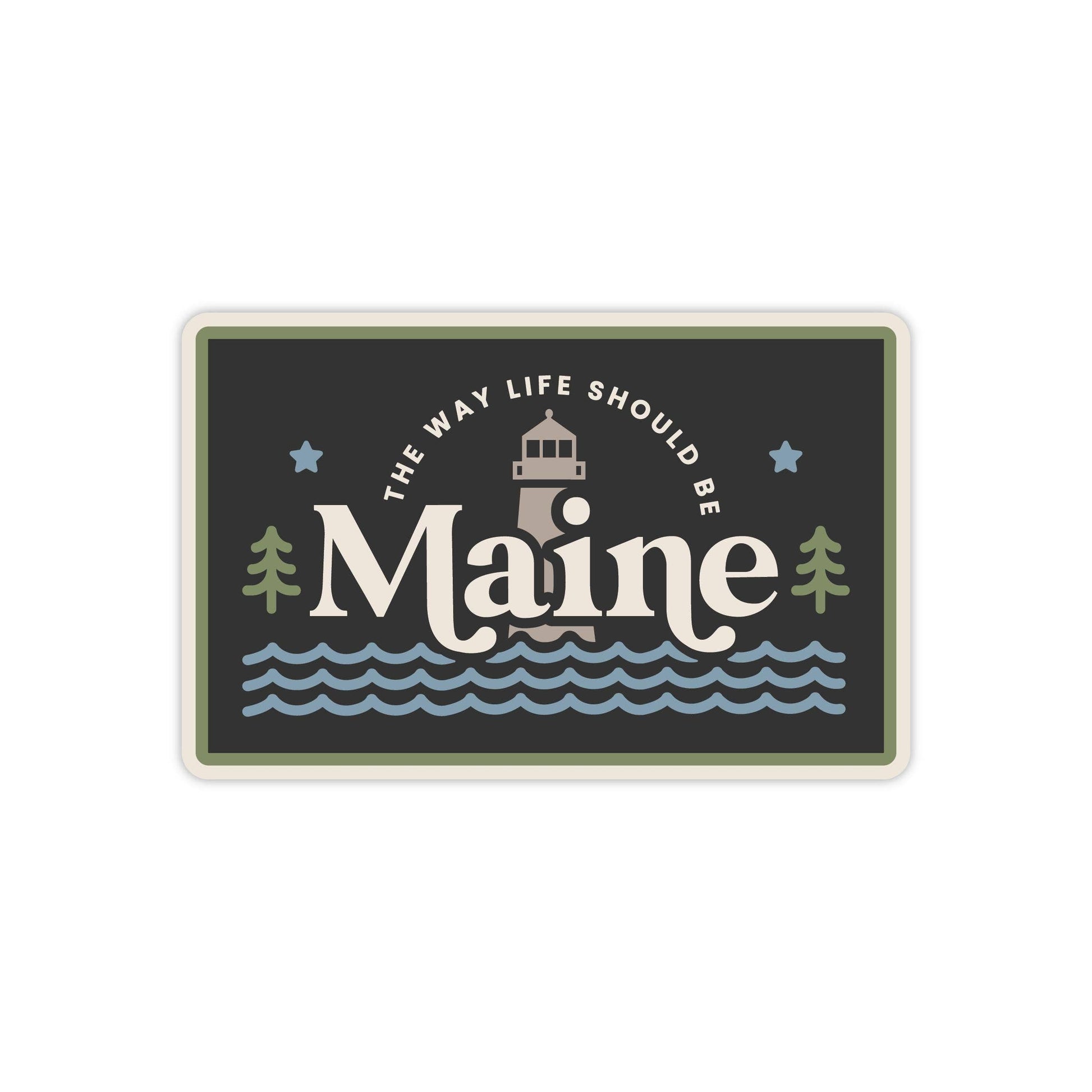 Stuck on Maine - Maine Heritage Vinyl Sticker: Lighthouse, Pine Tree - PMA Store at the Portland Museum of Art, Maine