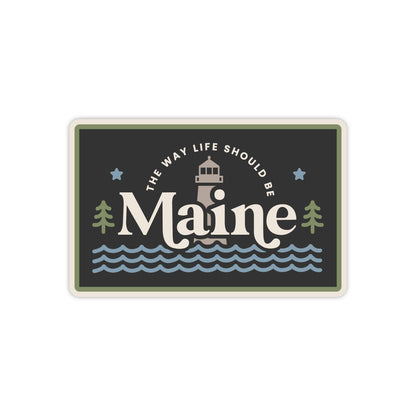 Stuck on Maine - Maine Heritage Vinyl Sticker: Lighthouse, Pine Tree - PMA Store at the Portland Museum of Art, Maine