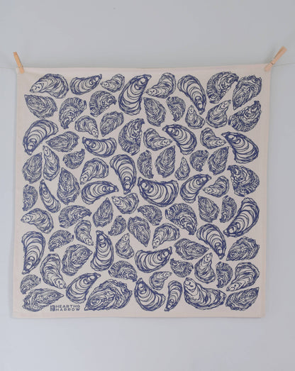 Hearth and Harrow - Oyster Tea Towel - Organic Cotton - Oversized 30 x 30 - PMA Store at the Portland Museum of Art, Maine