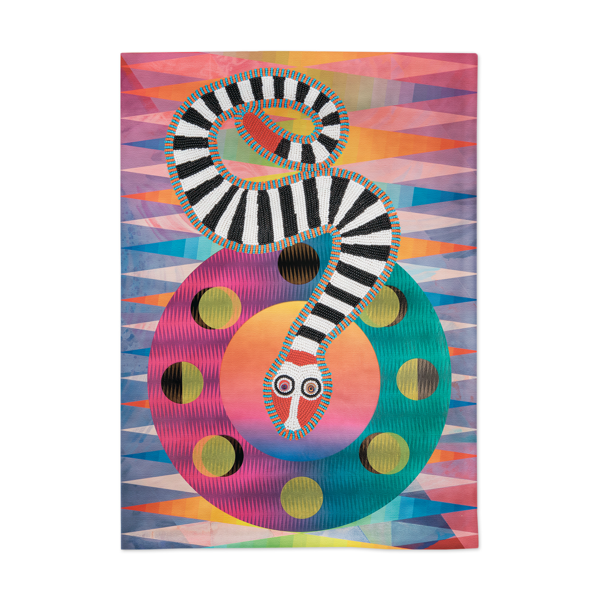 Third Drawer Down USA - Clown Snake Tea Towel x Jeffrey Gibson - PMA Store at the Portland Museum of Art, Maine