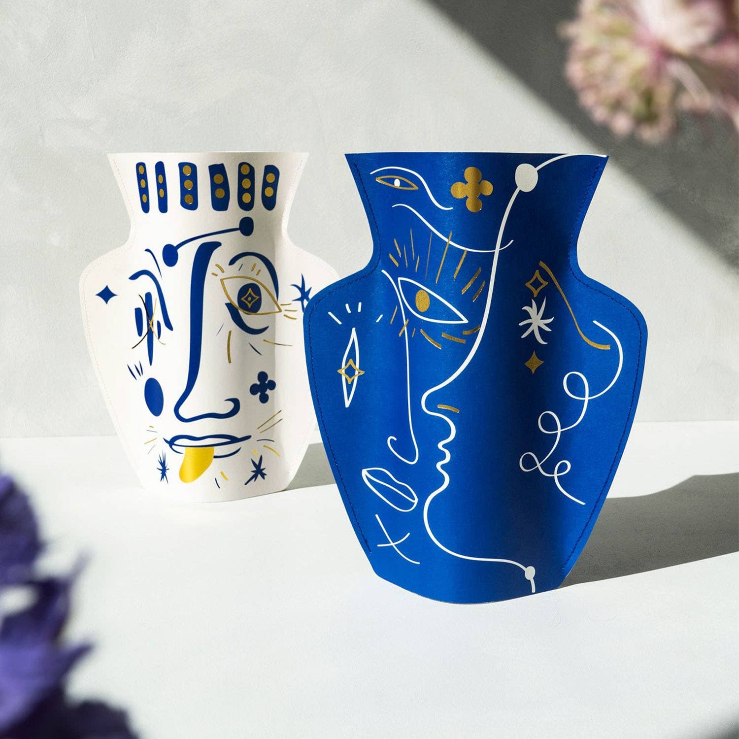 OCTAEVO Jaime Hayon Paper Vase - Blue - PMA Store at the Portland Museum of Art, Maine