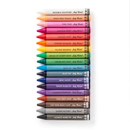 Chronicle Books - Andy Warhol Soup Can Crayons + Sharpener - PMA Store at the Portland Museum of Art, Maine