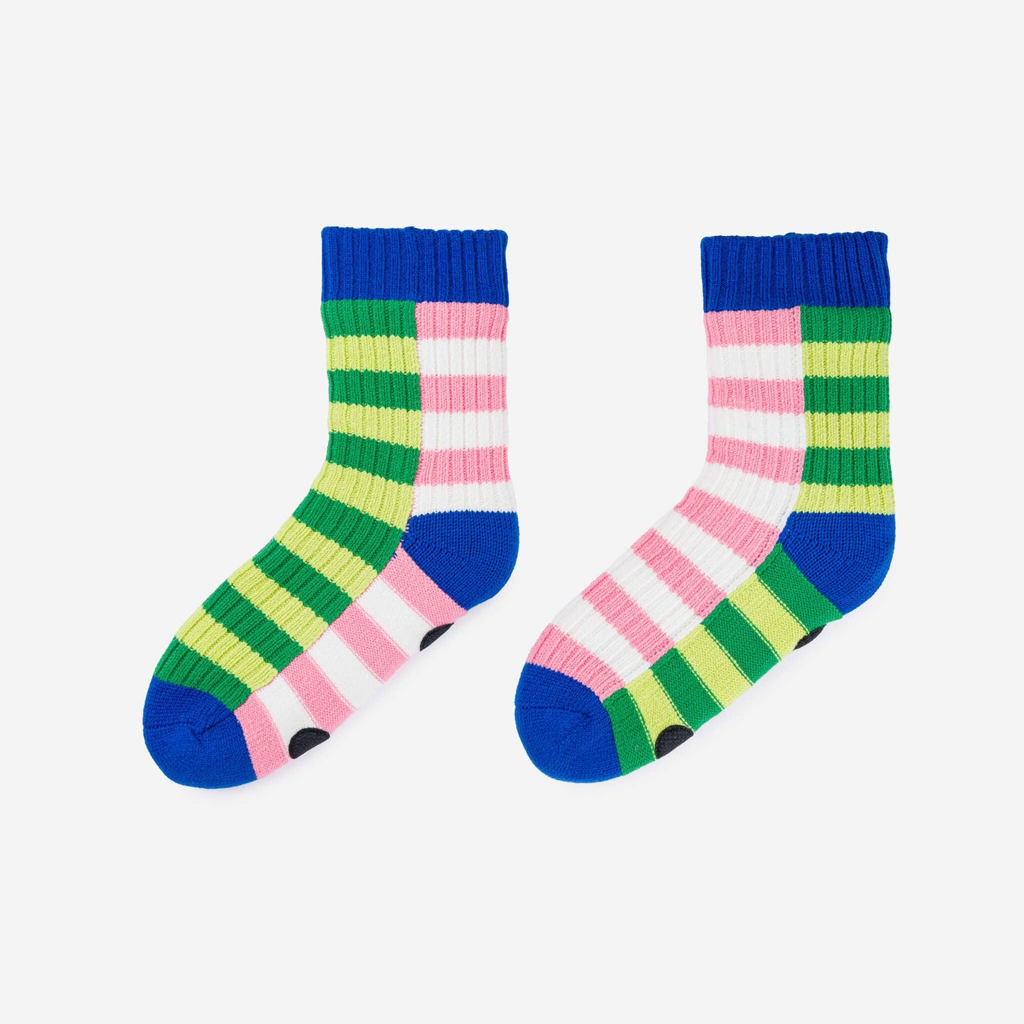Super Stripe Knit House Socks: Poppy Lilac / L/XL - W 9.5-12.5<br>M 8-11 - PMA Store at the Portland Museum of Art, Maine