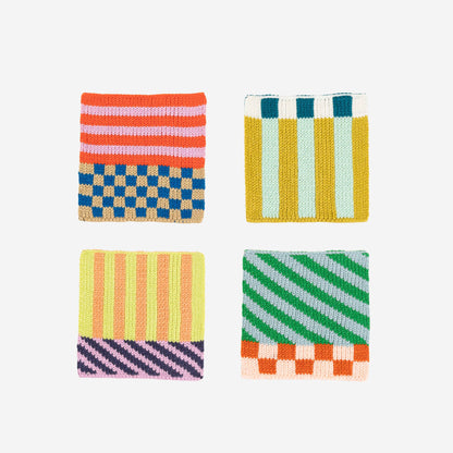 VERLOOP | knits - Pattern Patch Coaster Set: Rainbow
