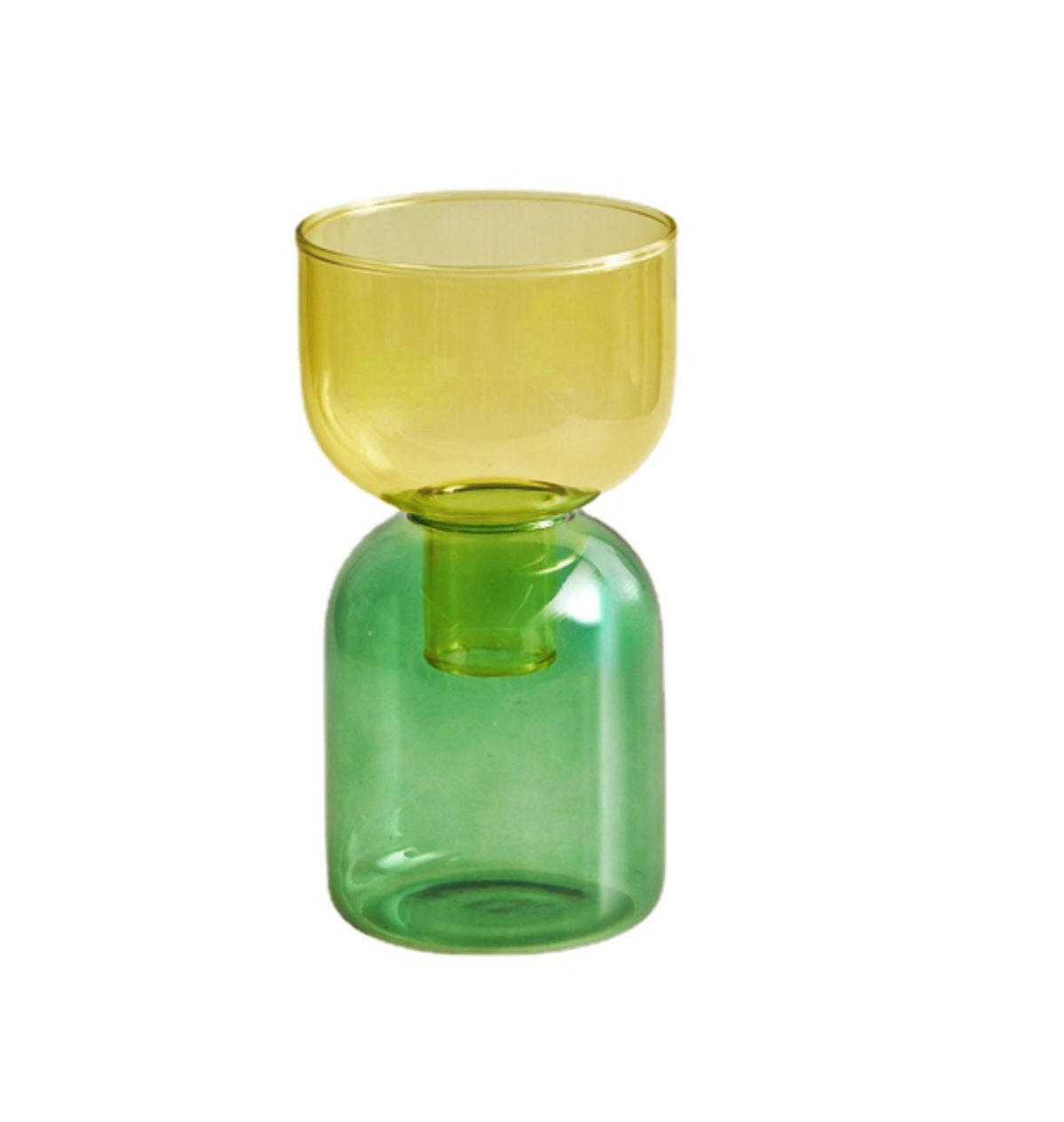 Two Way Terrarium Hydroponic Plant Vase / Candle Holder: Yellow-Green - PMA Store at the Portland Museum of Art, Maine